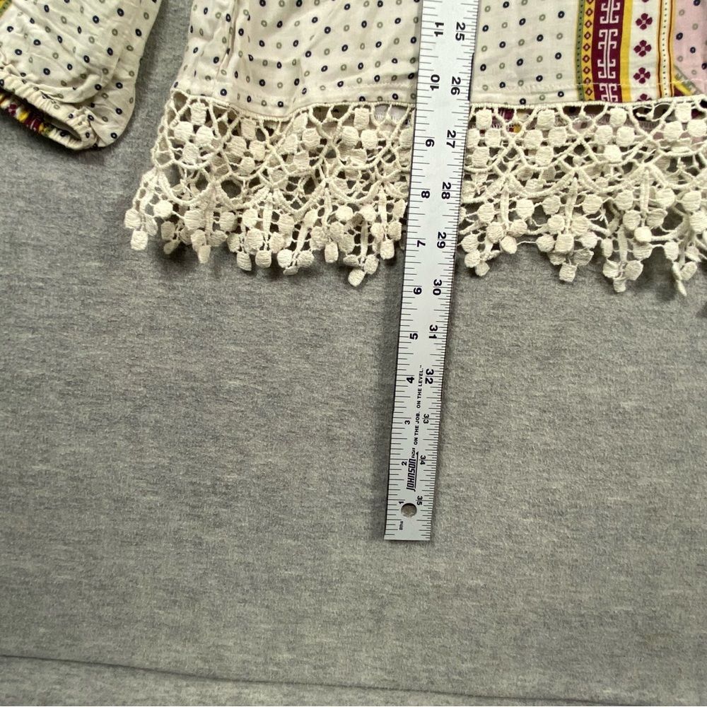 Gimmicks by BKE Womens Multicolored Aztec Dotted Print Long Sleeve Boho Blouse M - Picture 5 of 10